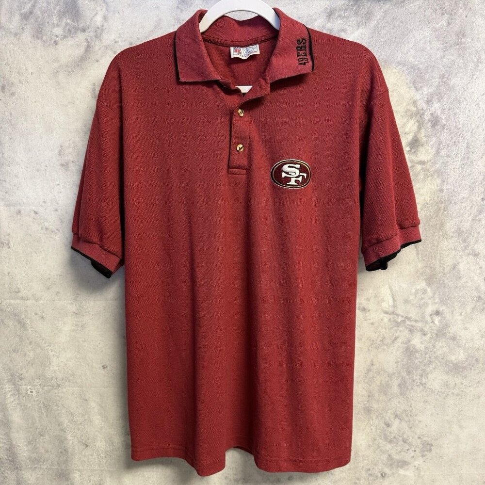 Vintage San Francisco 49ers Polo Shirt Mens XL Red 90s NFL